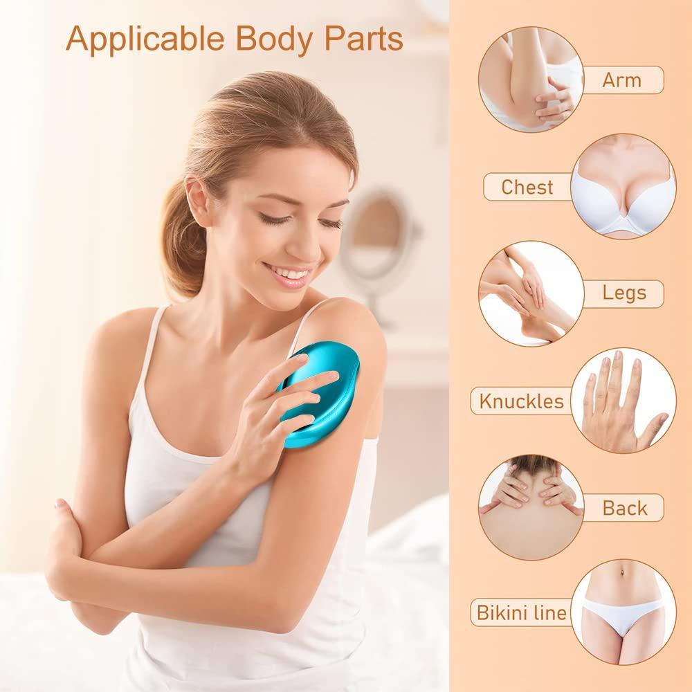 ZETA Crystal Hair Remover for Women and Men - Upgraded Nano-crystalline Dots Technology - Painless, Reusable Hair Eraser Stone